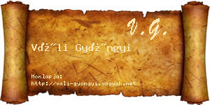 Váli Gyöngyi névjegykártya